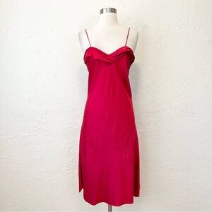 Vintage Victoria's Secret Gold Label Slip Dress Red Silk Medium M